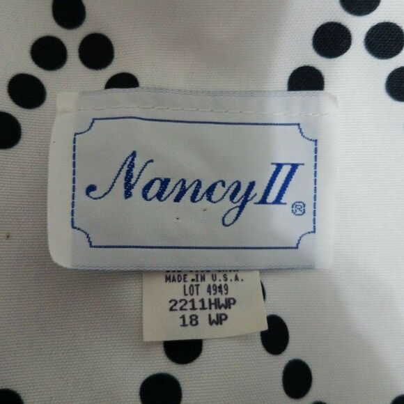 Vintage Nancy II Secretary Dress Size 18WP White Black Button Front 60s 70s - Picture 4 of 10